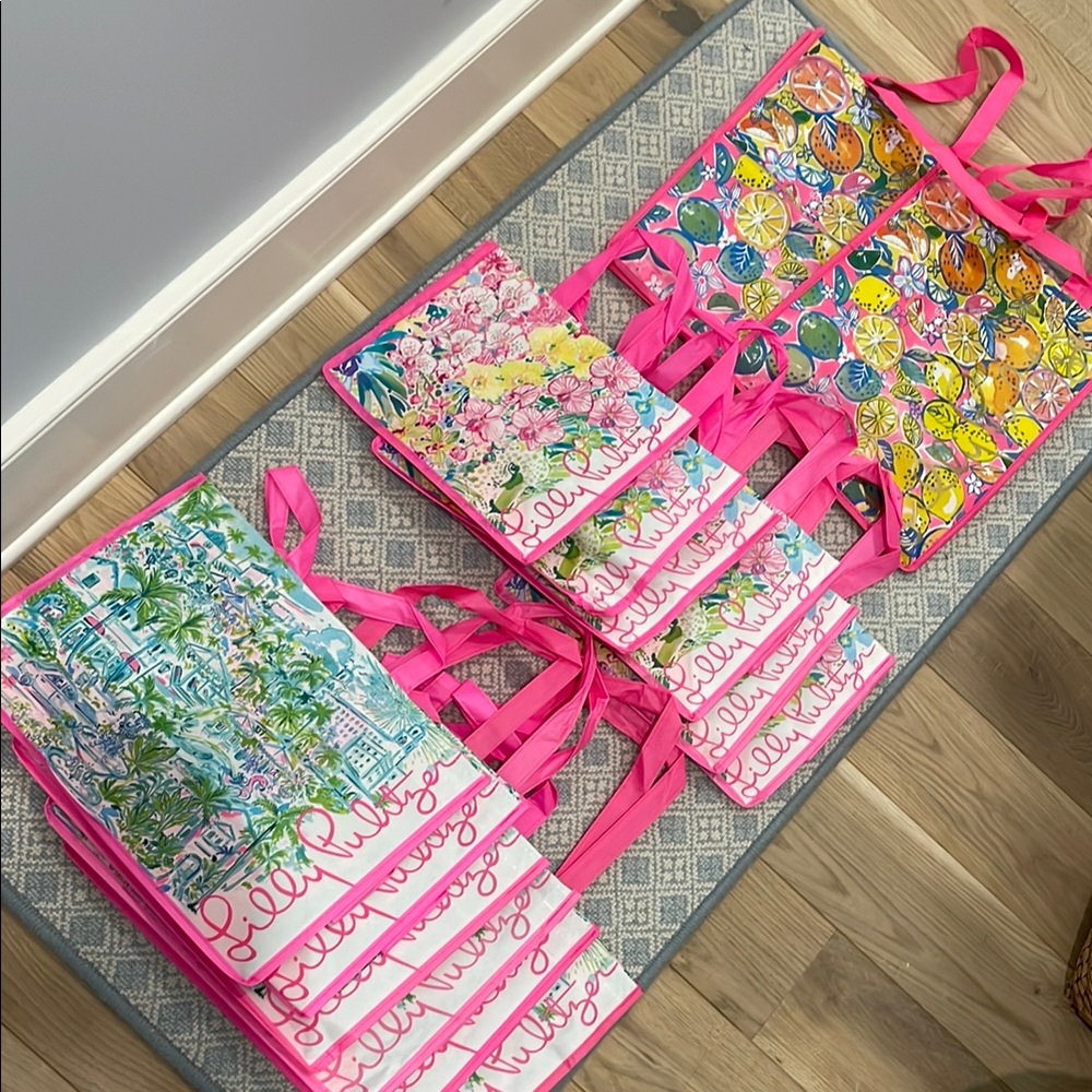 Lilly Pulitzer Floral and Citrus Print Tote Shopping Bags (14 total)